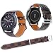 Produktbild Qianyou Für Samsung S3 Armband, Leder Ersatzband Uhrenarmband für Samsung Gear S3 Frontier/Classic Smartwatch, Damen Herren,Streifen-Dunkel Braun