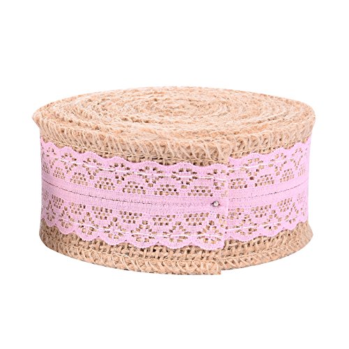 5 M Leinenband mit Spitze Strand Deko für DIY Handwerk Hochzeit LianLe - 3