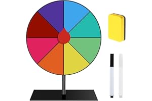 WDKXCN Glücksrad zum Drehen, 20cm 8 Farben Glücksrad Zum Selbstgestalten, Gluecksrad Gluecksrad mit Trocken Abwischbarem Marker und Radiergummi, Glücksrad Kaufen für Wortspiele Karneval Party