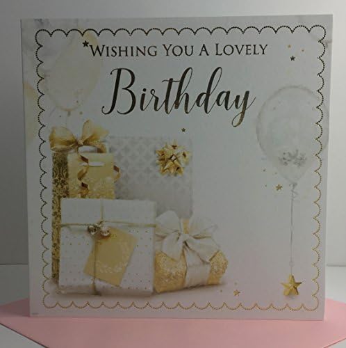 Cherry Orchard Female Wishing You A Lovely Birthday Card - Balloon & Presents