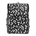 Produktbild Ahomy Schulranzen Schwarz Weiß Musik Noten Wanderrucksack Cool Sport Rucksack Laptop Tasche Leichter Schulrucksack für Teenager Mädchen Jungen