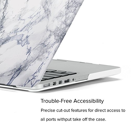 MacBook Pro 13 Netzhaut Fall GMYLE gummiertes für MacBook Pro 13 Zoll mit Retina-Display – White Marmor Muster Gummi beschichtet Hard Shell Cover (nicht geeignet für Macbook Pro 13 Zoll) - 4