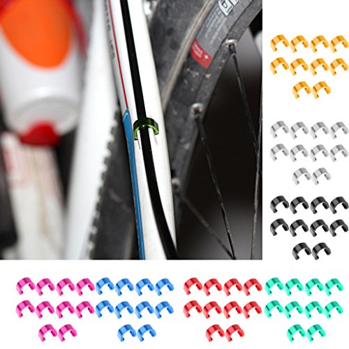 10 x Aluminium C-Clip Fahrrad Zugbefestigung Klammer Bremsleitungsbefestigung Rahmen - 5