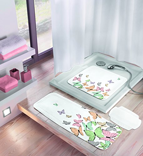 Kleine Wolke 4101148002 Butterflies Duscheinlage, PVC Schaum, mehrfarbig, 55 x 55 x 3 cm - 2