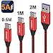 Price comparison product image 5A USB C Cable, QGhappy [3-Pack/0.5m 1m 2m] Nylon Braided USB Type C Cable Super Charge Type C and Sync Data Cord for Huawei P30, P30 Pro, P20, P20 Pro, P20 Lite, P10 P9 Plus, Mate 20 X Mate 10 Pro