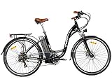Moma - Bicicleta Eléctrica Paseo SHIMANO, ruedas de 28', Aluminio, Batería Ion-Litio 36V 16Ah