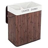 Songmics 100L (62,5 x 52 x 32 cm) Wäschekorb Bambus Faltbar...