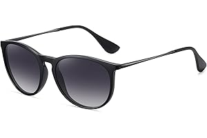 WOWSUN Polarisierte Sonnenbrille für Frauen Vintage Retro Runde verspiegelte Gläser