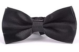 FRXVUC Fliege Herren, Verstellbar Fliege, Klassische Einfarbig Fliegen mit verstellbarer Länge, Kinder & Herren Schwarze Fliege für Hochzeit Party