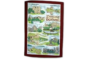 ELGATE Castles of Scotland Tea Towel Scottish Souvenir Gift Balmoral Edinburgh Braemar Inverness