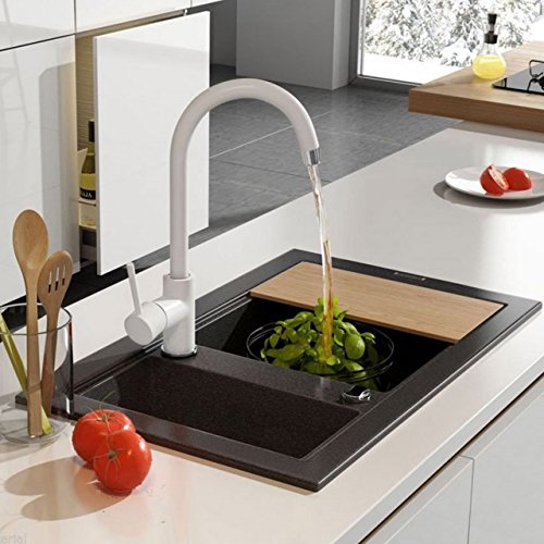 Weisse 360° Schwenkbare Einhandmischer Küchenarmatur Spültischarmatur Küchen Wasserhahn - 2