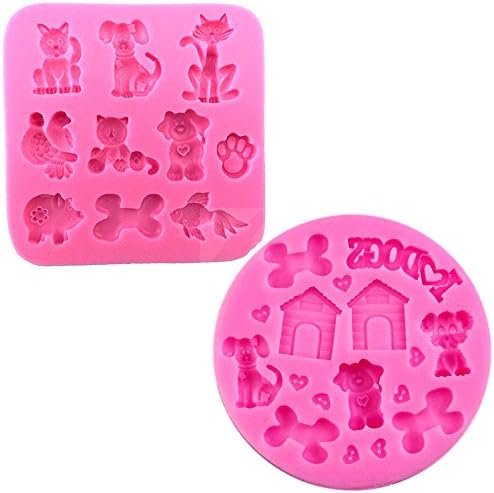 Cat Dog Silicone Cake Mold Chocolate Soap Mold DIY Animal Decorating Fondant Tool