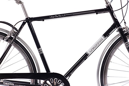 28″ Zoll NOSTALGIE CITYRAD CITY BIKE HERRENRAD CHRISSON VINTAGE CITY GENT N3 mit 3 Gang SHIMANO NEXUS schwarz 2017 - 3