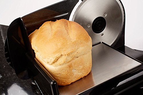 Andrew James – Elektrische Präzisions-Aufschnittmaschine Allesschneider in Schwarz – 19cm Klinge + 2 Extra Klingen für Brot und Fleisch – 2 Jahre Garantie - 3