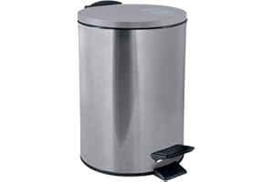 Spirella Adelar - Pattumiera da bagno, in acciaio inox, con sistema di abbassamento automatico e secchio interno, 3 l, colore: argento