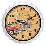 Mily MILYDistressed Retro Home Clock of Beer Bottle Cap Wall Clock Creative Wall Clock