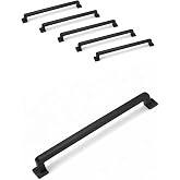 Canik Mobilya Kulpları, 5 Adet Metal, TV &Uuml;nitesi Yatak Odası &Ccedil;ekmece Vestiyer Mutfak Dolap Kulbu (Siyah, 160 mm)