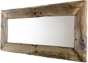 Miroir Bois Mural Style Fausse Fenêtre - Rotin Chic