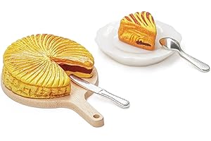 Odoria Maison de Poupée Gâteau Fromage: Échelle 1/12 Miniature Cuisson Assiette à Dessert Couverts de Table Fête Anniversaire - Mini Cuisine Boulangerie Vaisselle Céramique Pâtisserie Résine