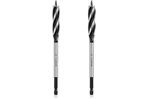 RIYBYDS 2PCS Punte per Legno Professionali 13mm x 165mm, Punta Autoalimentata in Acciaio al Carbonio con Gambo Esagonale da 1/4 Pollice, Trivella a Spirale per Trapano Elettrico e Lavorazione del Legno