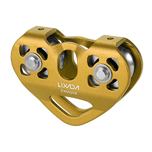 Lixada Poulie de Chariot à câble de 30kN avec Le roulement à Billes Roulement Escalade spéléologie Aloft de Sauvetage de Travail