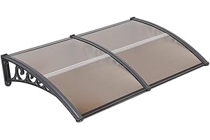 MUPAI Auvent de Porte, Abri à Neige pour fenêtres Rain-Protection, Protection UV, Store extérieur pour Toit terrasse, Balcon, Fenêtre, Climatisation, Façade, Marron (100x200cm)