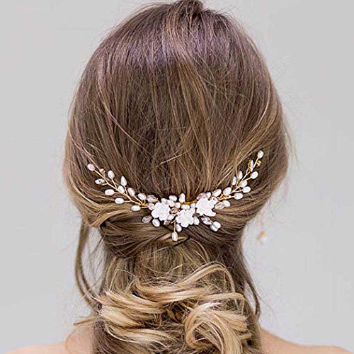 Simsly - Peignes à cheveux de mariage fleuri - Accessoire de cheveux pour mariée et demoiselle d'honneur