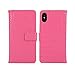 Produktbild iPhone X Hülle,Alfort iPhone X Schutzhülle, Simulations Retro Flip Wallet Lederhülle PU Leder Tasche Case Cover für iPhone X Smartphone (Rose rot)