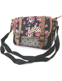 Bolso de lona 'Lois Jean'negro rojo libertad - 27x21x8 cm.