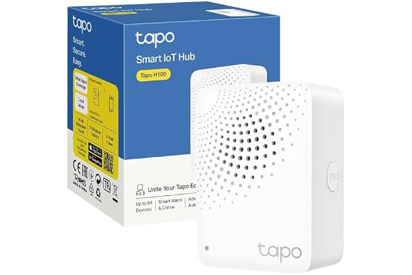 Tapo H100 Hub Intelligent avec Carillon – Compatible Alexa et Google Home, Connexion Longue portée, Gère Jusqu’à 64 Capteurs et Interrupteurs, Configuration Ultra Rapide, Sonneries réglables