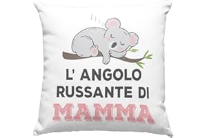 VULFIRE Mamma Cuscino Regalo donna compleanno originale Idee Regali per lei per Natale festa della mamma, L'angolo russante di mamma - con Imbottitura (40_x_40_cm, Bianco)