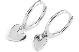 IMINI Urocze serce miłość zwisająca kropla chrząstka małe kolczyki obręcze huggie dla kobiet dziewcząt minimalistyczne srebro próby 925 zawieszka zwisający mankiet śpiący obręcze delikatna hipoalergiczna