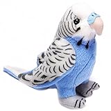 Heinrich Bauer 14047 Blickfänger - Periquito de peluche (14 cm), color azul y gris