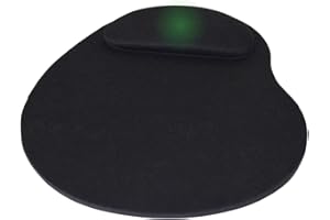 ADM PASS GROUP Alfombrilla para ratón. Almohadilla con reposamuñecas ergonómico para pc. Base de Goma Antideslizante. Mouse Pad ergonómica de microfibras, Color Negro, Ideal para Escritorio u Oficina.
