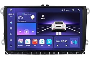 HIZPO Android 12 Car Radio 9 Pulgadas Toque Touchsen 8 núcleos para VW Golf 5/6 T5 Touran Polo Sharan Passat Tiguan Asiento Wifi CarPlay/Android Car Bluetooth 4G LTE RDS SWC DSP (8GB+128GB)