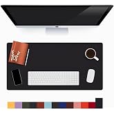 Modica Lindos Deri Masa Pedi, B&uuml;y&uuml;k Mouse Pad, Gaming Oyuncu Mause Pad, Ofis Ve Ev İ&ccedil;in Masa Altlığı, Siyah
