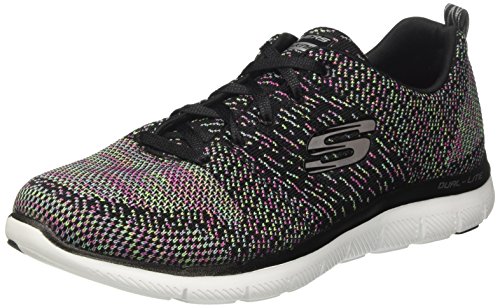 Skechers Flex Appeal 2.0-High Energy, Zapatillas Para Mujer, Negro (Black/Multicolour), 41 EU