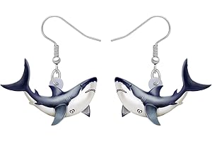 DOWAY Acrylic Cute Shark Earrings Dangle Sea Animals Jewelry Decoration Gifts for Women Girls