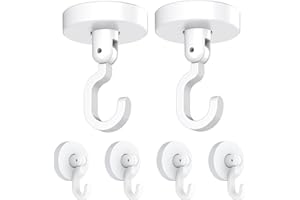 LANSKYLAN 6 Stück Haken Selbstklebend Deckenhaken 360 grad Drehen Klebehaken Decke Magische Haken max 4.5kg Ohne Bohren Handtuchhaken Transparent Drehbar Decke Wandhaken für Schlafzimmer Küche Bad