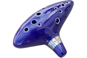 AWEF Okarina aus Legend of Zelda Ocarina of Time, mit 12 Löchern, Keramik, Replica für Cosplay dunkelblau