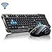 Produktbild Tastatur Maus Combos, Soke-Six Wasserdicht Multimedia 2,4-GHz Wireless Gaming Tastatur mit USB-Ergonomische Maus DPI Control für Desktop PC Laptop (schwarz)