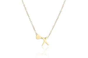 HSWYFCJY Necklaces for Women Silver Gold Initial A-Z Choker Necklace with Heart Pendant Stainless Steel Letter Necklace Adjustable Chain Personalised Name Necklace Women Girls Jewellery Gifts 45+5cm