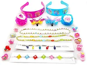 AizelX Dazzle Hair and Rings Combo for (2 - 8 years) Birthday Gift Favorite Present for kids girls Gift (20pcs)