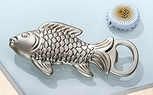 Flaschenöffner Fisch aus Metall in matt Länge 6 cm