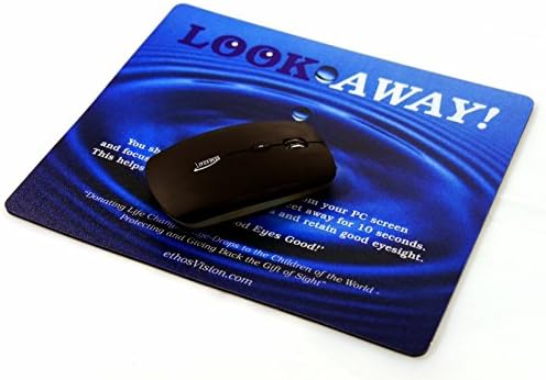 Mouse Pad - "LOOK AWAY" Computer Mouse Mat by ethosVision Designed To Help Save Your Eyesight | Premium Quality Hard Top Anti-Slip Rubber Base Suitable for Gaming, Technical and Everyday Use - 3 Year Guarantee