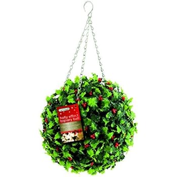 artificial holly topiary balls