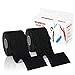 Produktbild Youngdo Kinesiologie Tape, elastische Qualitäts-Bandage für Sport, Physiotherapie und Medizin, 5 cm x 5 m, 2 Rollen im Set ( Schwarz)