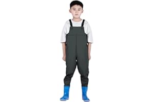 URITIS Pantalons de pluie une pièce, cuissardes, combinaisons d'eau mi-longues, imperméables, cuissardes de poitrine, cuissardes de pêche pour jeunes, cuissardes de chasse imperméables avec bottes
