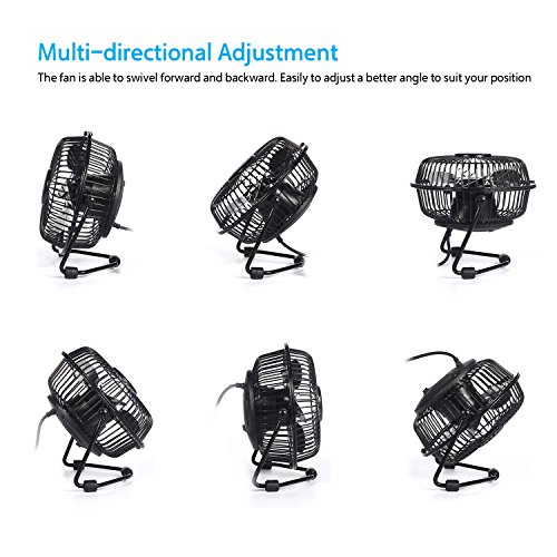 USB Tischventilator – Daffodil UFN100 – Für kühlen Kopf an heißen Sommertagen (Schwarz) - 5