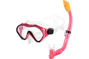 ADICOP Zestaw do nurkowania dla dzieci, sucha góra, maska do nurkowania z torbą do noszenia, dla dzieci, młodzieży, junior, sprzęt do nurkowania dla chłopców i dziewcząt w wieku 5-13 lat